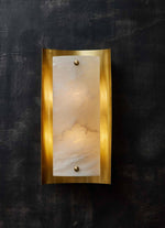 Calviero Alabaster Wall Sconce in Brass – Modern LED Wall Light