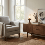 Calyra Ribbed Table Lamp – Sculptural Glass & Wood Accent Light
