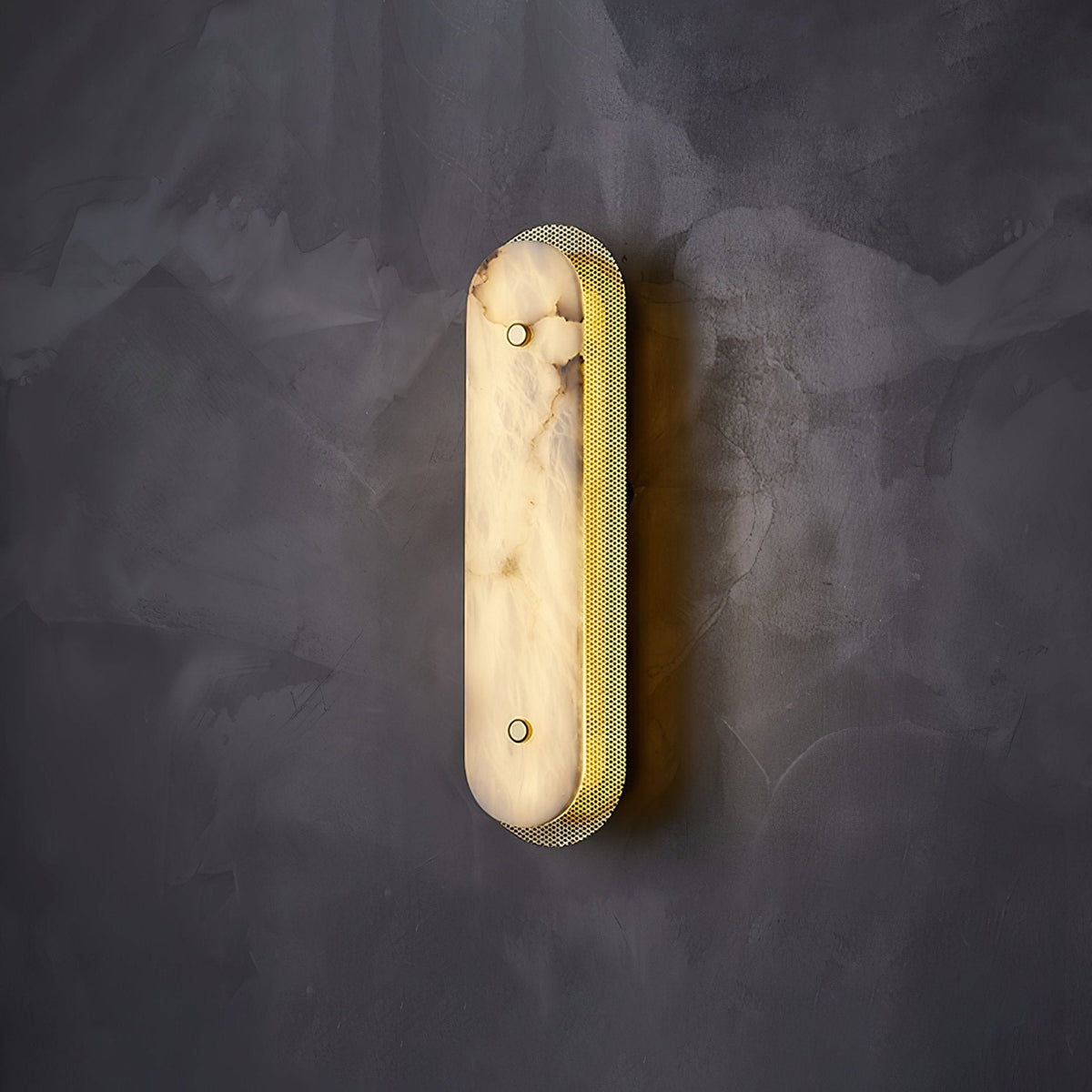 Calyxon Alabaster Wall Sconce in Brass Frame