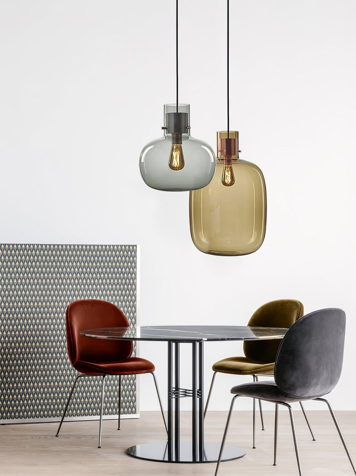 Cambre Glass Pendant Light – Modern Designer Hanging Lamp for Kitchen Island