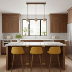 Camille Travertine Pendant Light – Natural Stone Sphere with Opal Glass Globe