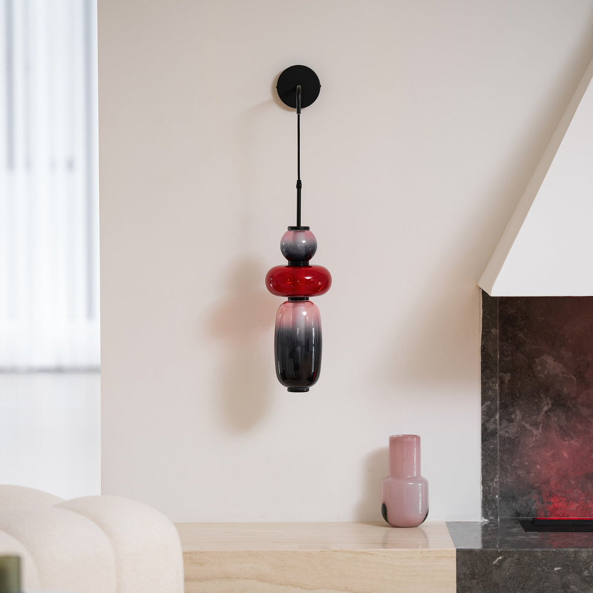 Candied Glass Wall Sconce – Hand-Blown Art Glass LED Wall Light