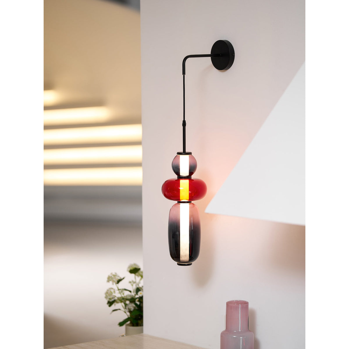 Candied Glass Wall Sconce – Hand-Blown Art Glass LED Wall Light
