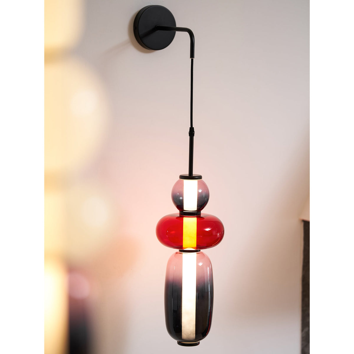 Candied Glass Wall Sconce – Hand-Blown Art Glass LED Wall Light