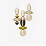 Candied Glass Combo Pendant Light – Artisan LED Multi-Shade Chandelier