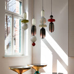 Candied Glass Combo Pendant Light – Artisan LED Multi-Shade Chandelier