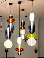 Candied Glass Combo Pendant Light – Artisan LED Multi-Shade Chandelier