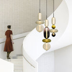 Candied Glass Combo Pendant Light – Artisan LED Multi-Shade Chandelier
