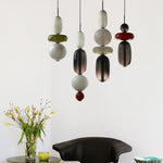 Candied Glass Combo Pendant Light – Artisan LED Multi-Shade Chandelier