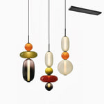 Candied Glass Combo Pendant Light – Artisan LED Multi-Shade Chandelier