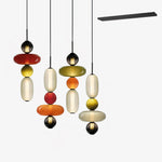 Candied Glass Combo Pendant Light – Artisan LED Multi-Shade Chandelier