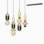 Candied Glass Combo Pendant Light – Artisan LED Multi-Shade Chandelier