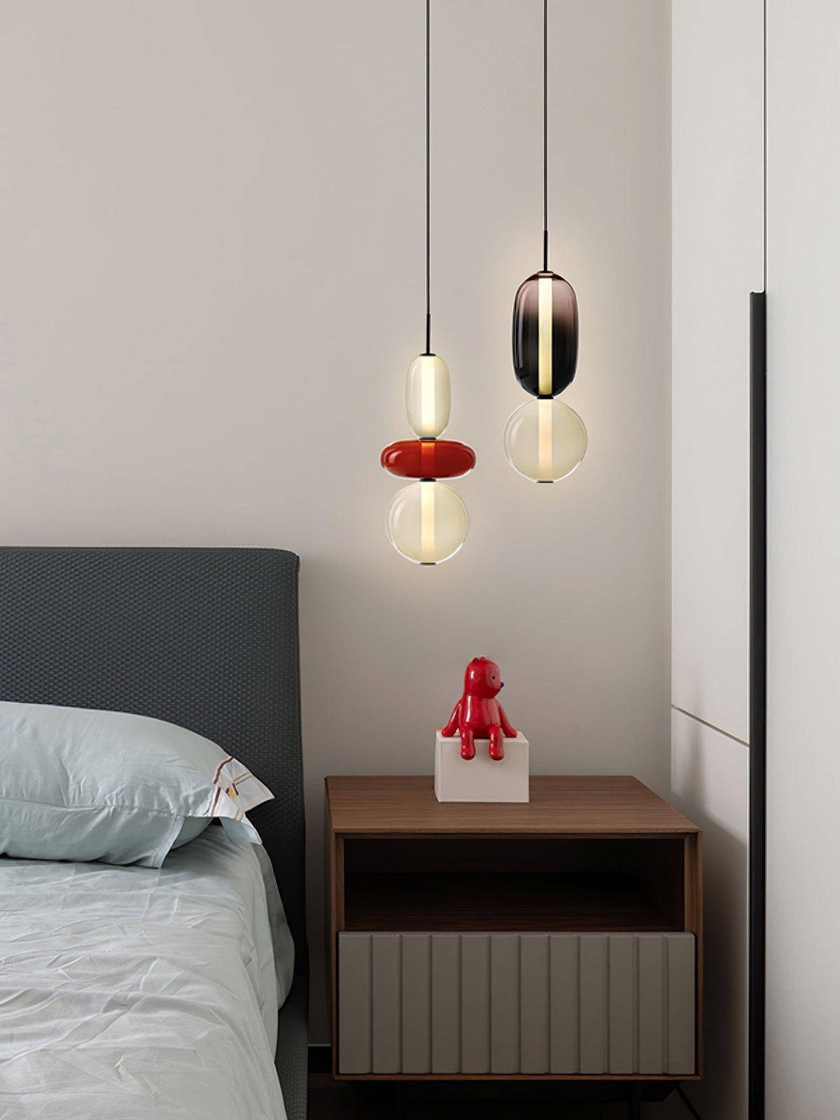 Candied Glass Combo Pendant Light – Artisan LED Multi-Shade Chandelier