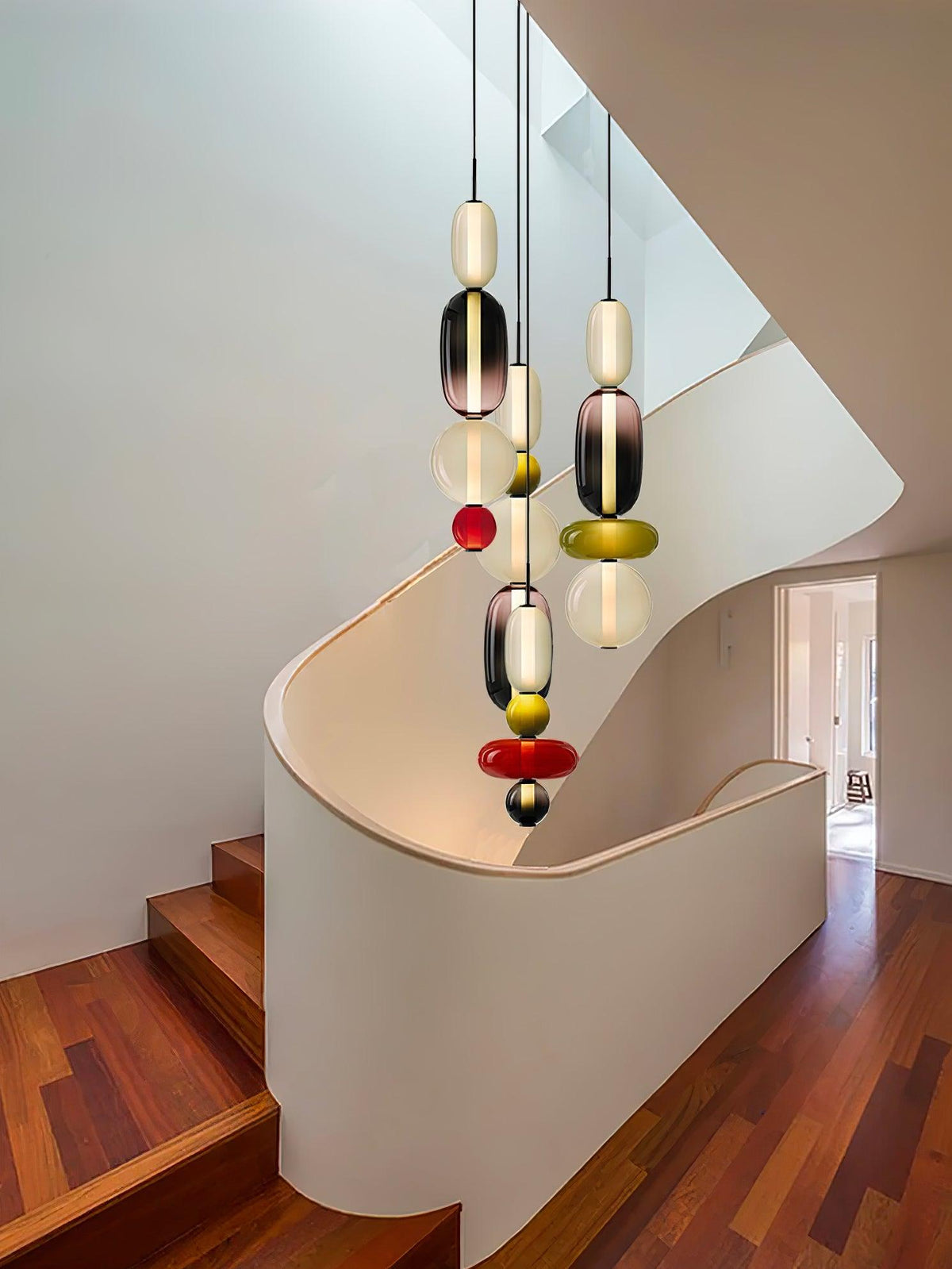 Candied Glass Combo Pendant Light – Artisan LED Multi-Shade Chandelier