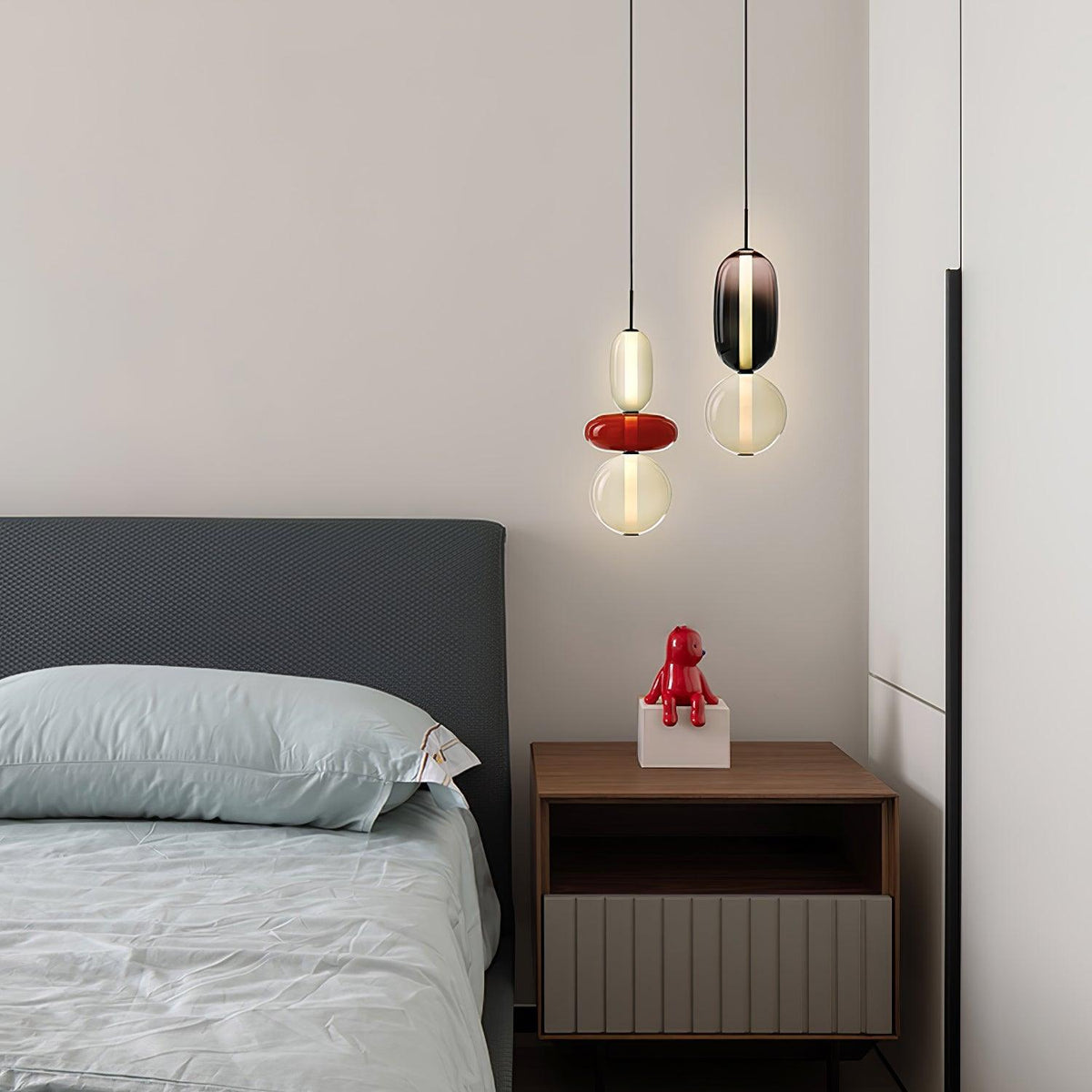Candied Glass Combo Pendant Light – Artisan LED Multi-Shade Chandelier