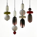 Candied Glass Combo Pendant Light – Artisan LED Multi-Shade Chandelier