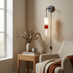 Candied Glass Wall Sconce – Hand-Blown Artisan LED Plug-In Light