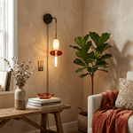 Candied Glass Wall Sconce – Hand-Blown Artisan LED Plug-In Light