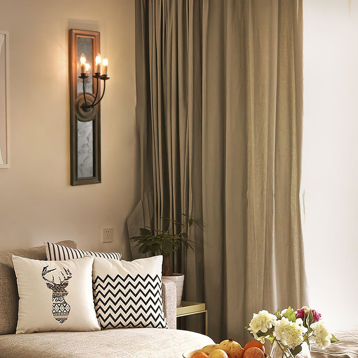Candle 3 Light Mirrored Sconce