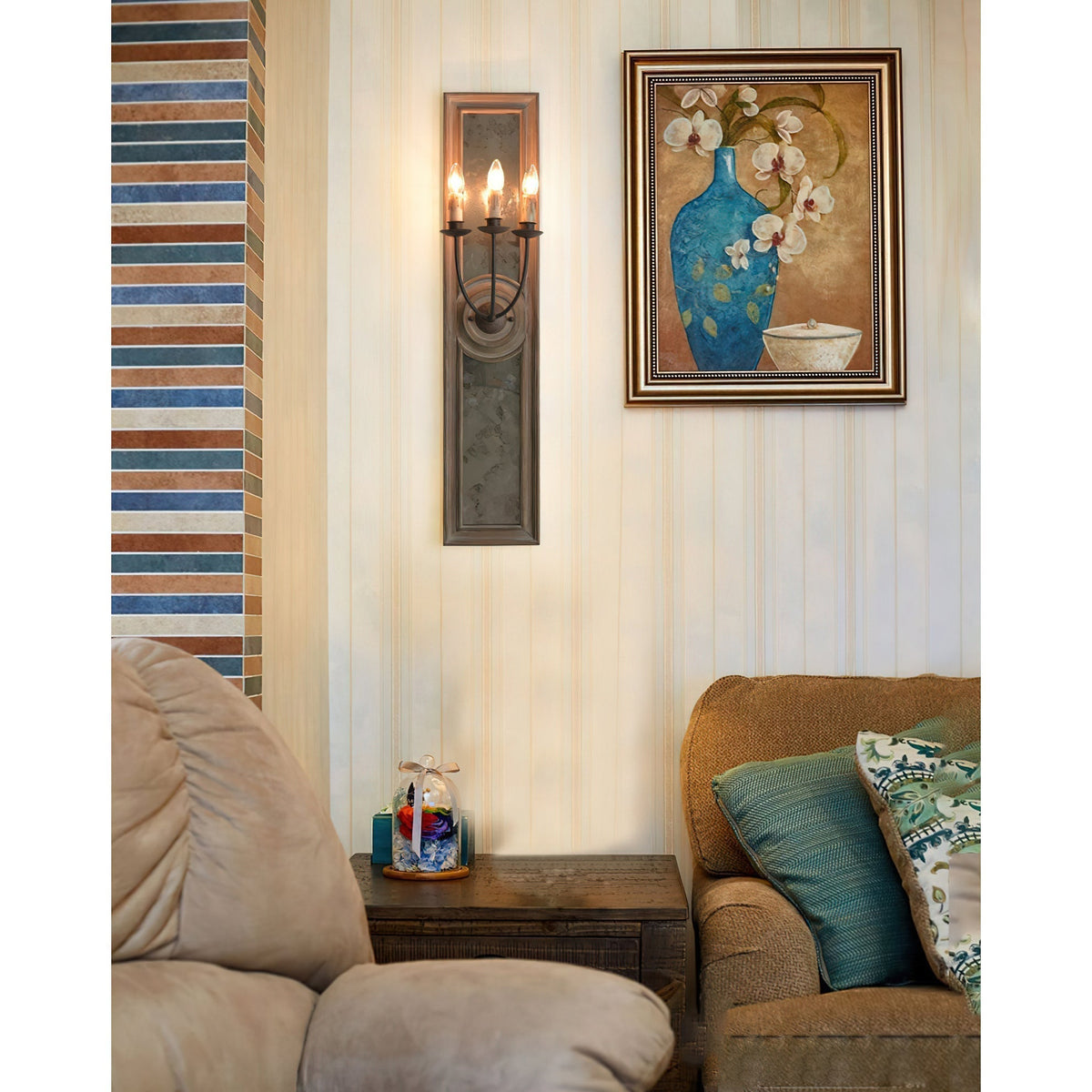 Candle 3 Light Mirrored Sconce