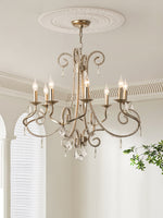 Crystal Candle Chandelier with Gold Finish, 8-Light Modern Classic Pendant