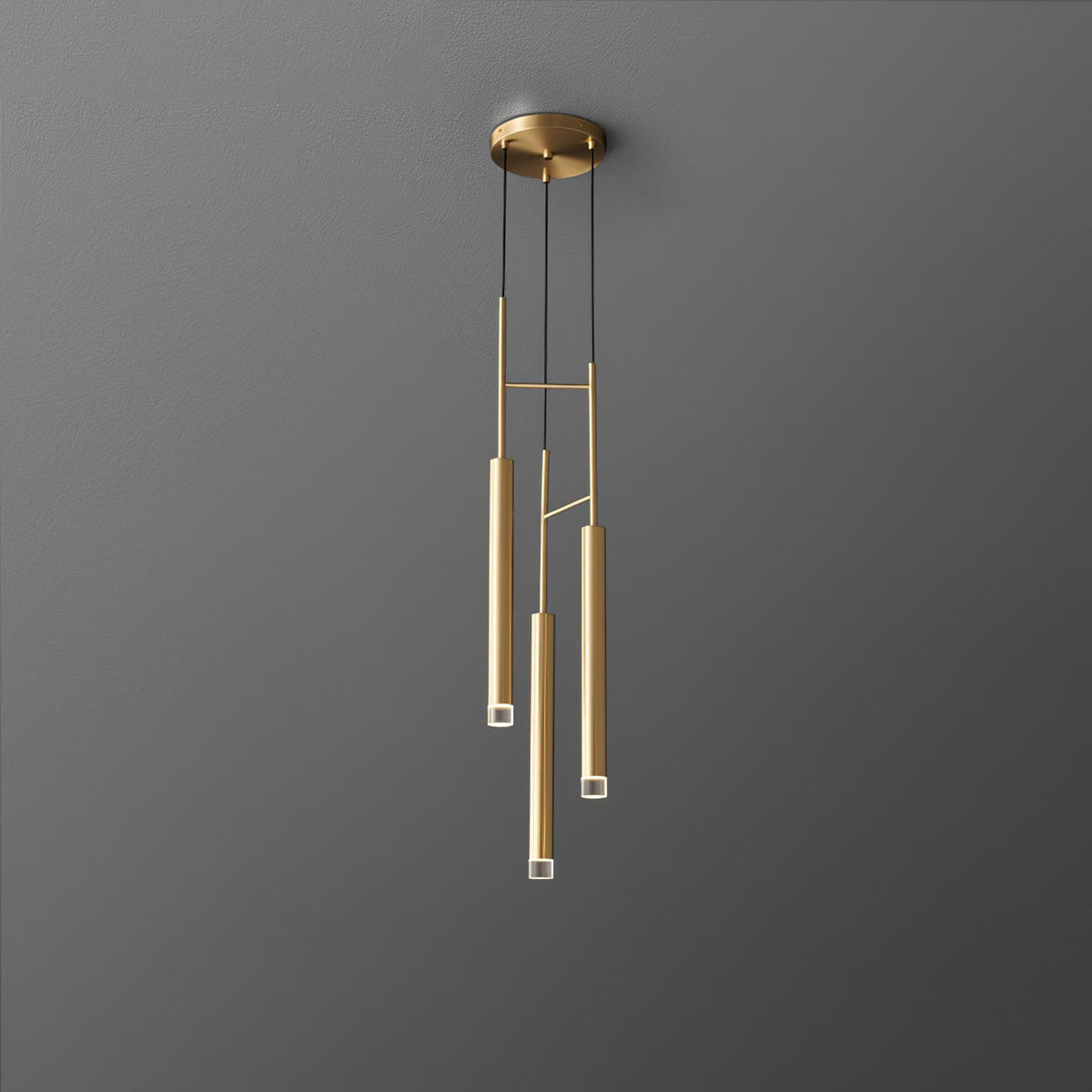 Candles Brass Pendant Light – Modern Minimalist Hanging Lamp for Kitchen Island and Dining Room