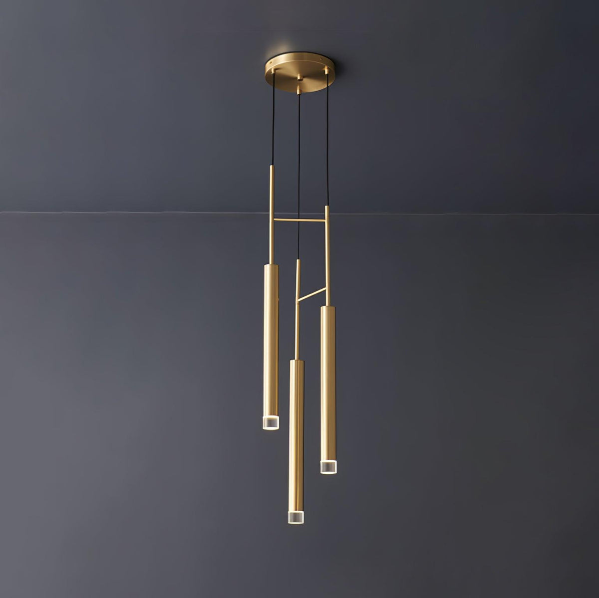 Candles Brass Pendant Light – Modern Minimalist Hanging Lamp for Kitchen Island and Dining Room