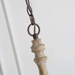 Candlestick Farmhouse Chandelier – Rustic Iron & Wood 5-Light Pendant for Dining Room