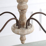 Candlestick Farmhouse Chandelier – Rustic Iron & Wood 5-Light Pendant for Dining Room