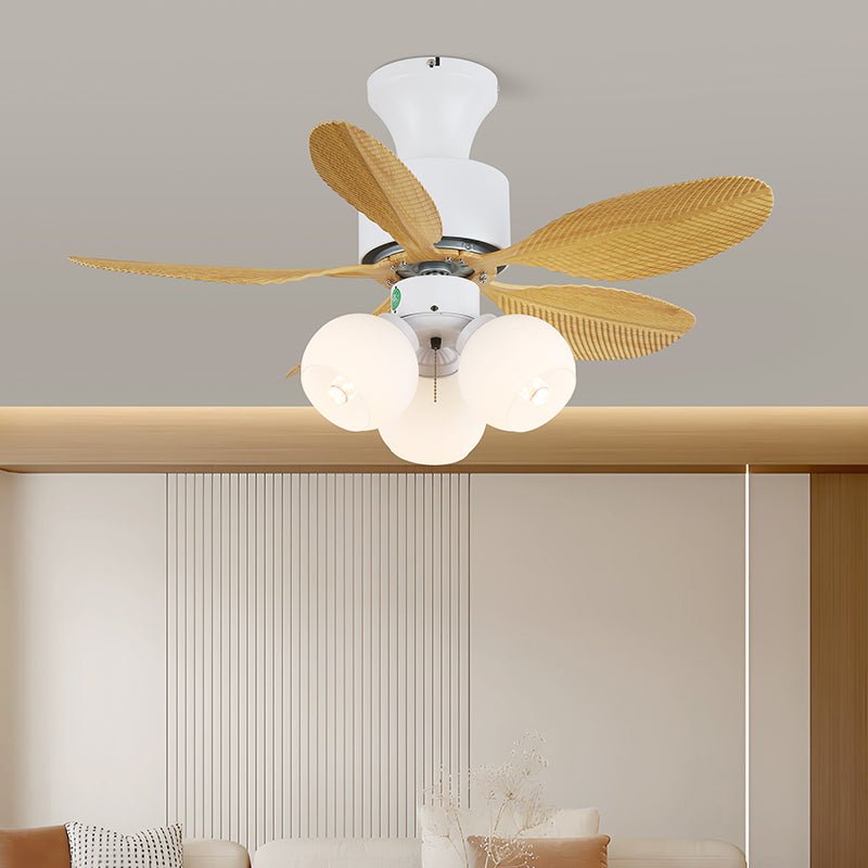 Candy Breeze Designer Ceiling Fan Light with Pastel Blades and Amber Glass Shade
