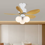 Candy Breeze Designer Ceiling Fan Light with Pastel Blades and Amber Glass Shade