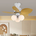Candy Breeze Designer Ceiling Fan Light with Pastel Blades and Amber Glass Shade