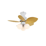 Candy Breeze Designer Ceiling Fan Light with Pastel Blades and Amber Glass Shade