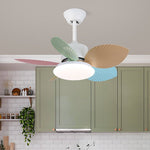 Candy Breeze Designer Ceiling Fan Light with Pastel Blades and Amber Glass Shade