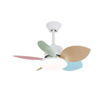 Candy Breeze Designer Ceiling Fan Light with Pastel Blades and Amber Glass Shade