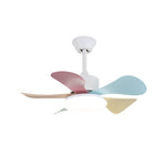 Candy Breeze Designer Ceiling Fan Light with Pastel Blades and Amber Glass Shade