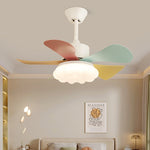 Candy Breeze Designer Ceiling Fan Light with Pastel Blades and Amber Glass Shade