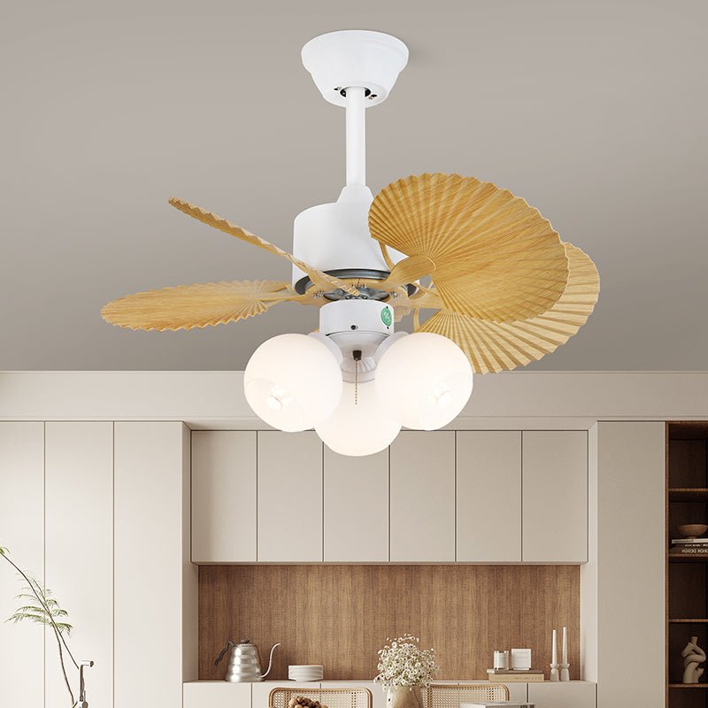 Candy Breeze Designer Ceiling Fan Light with Pastel Blades and Amber Glass Shade