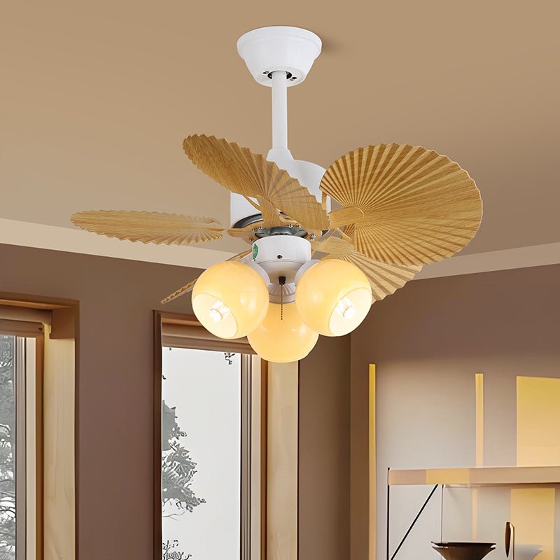 Candy Breeze Designer Ceiling Fan Light with Pastel Blades and Amber Glass Shade