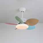 Candy Breeze Designer Ceiling Fan Light with Pastel Blades and Amber Glass Shade