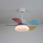 Candy Breeze Designer Ceiling Fan Light with Pastel Blades and Amber Glass Shade
