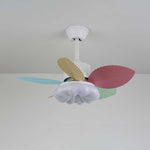 Candy Breeze Designer Ceiling Fan Light with Pastel Blades and Amber Glass Shade