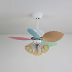 Candy Breeze Designer Ceiling Fan Light with Pastel Blades and Amber Glass Shade