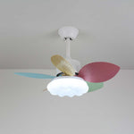 Candy Breeze Designer Ceiling Fan Light with Pastel Blades and Amber Glass Shade