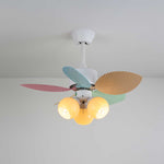 Candy Breeze Designer Ceiling Fan Light with Pastel Blades and Amber Glass Shade