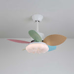 Candy Breeze Designer Ceiling Fan Light with Pastel Blades and Amber Glass Shade
