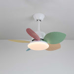 Candy Breeze Designer Ceiling Fan Light with Pastel Blades and Amber Glass Shade