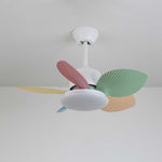 Candy Breeze Designer Ceiling Fan Light with Pastel Blades and Amber Glass Shade