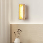 Canyon Travertine Wall Sconce — Sculptural Stone LED Wall Light