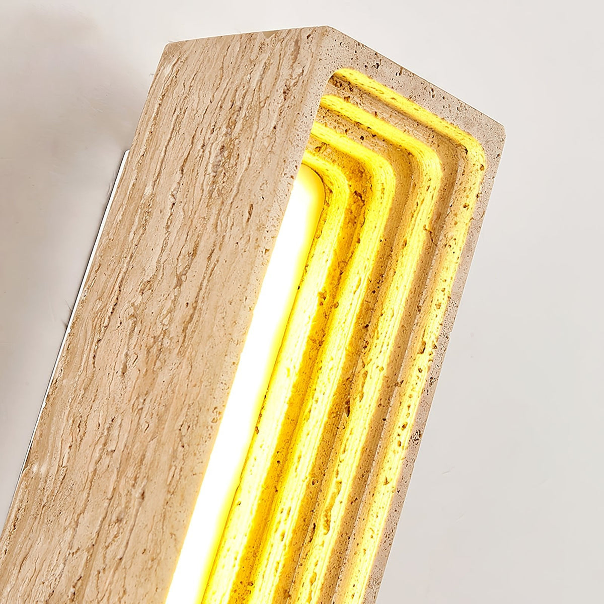 Canyon Travertine Wall Sconce — Sculptural Stone LED Wall Light